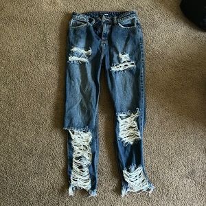 Fashion Nova high waisted ripped jeans size 1